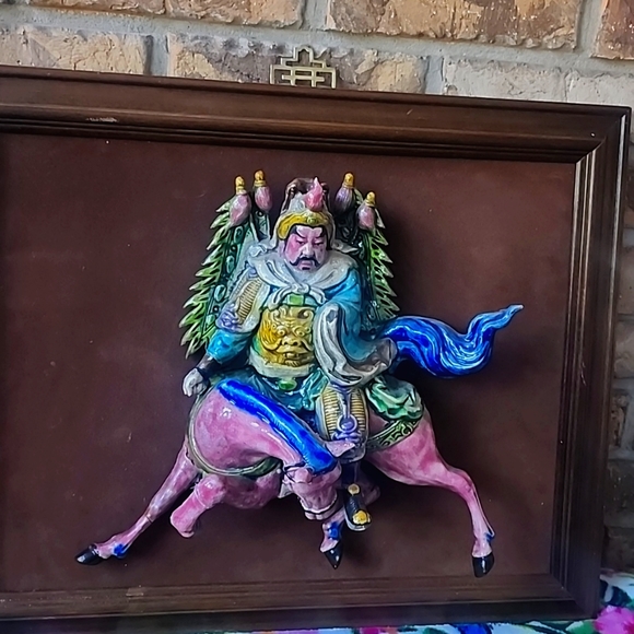Acient original ceramic or clay Japanese bullfight wall art. - Picture 1 of 1